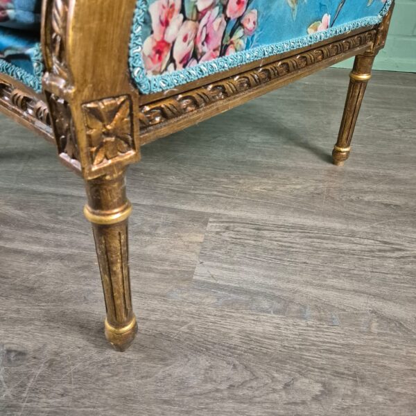 Barocksessel Sessel Barockstil Blau – Bild 14