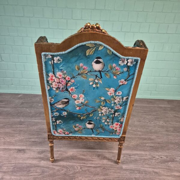 Barocksessel Sessel Barockstil Blau – Bild 6