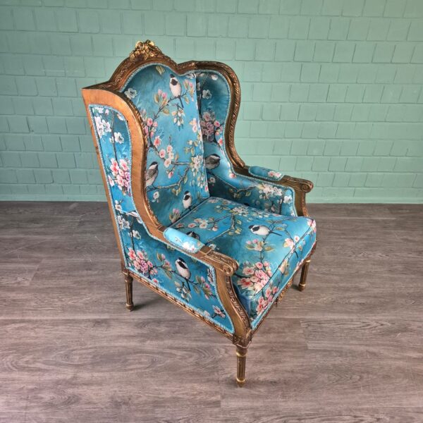 Barocksessel Sessel Barockstil Blau