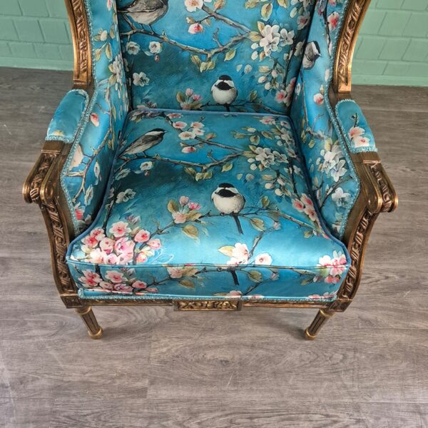 Barocksessel Sessel Barockstil Blau – Bild 9