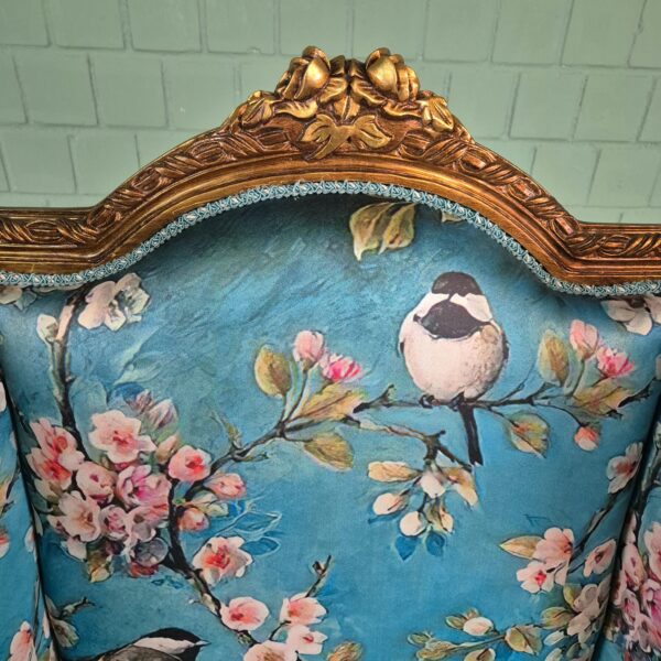 Barocksessel Sessel Barockstil Blau – Bild 10