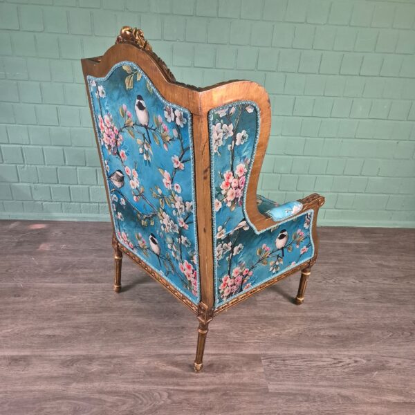 Barocksessel Sessel Barockstil Blau – Bild 5