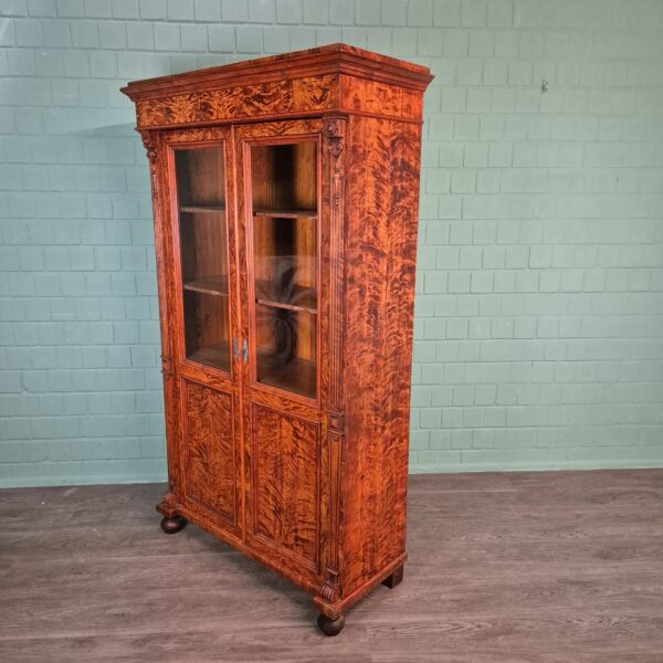 Vitrine Bücherschrank Gründerzeit 1880 Birke – Bild 3
