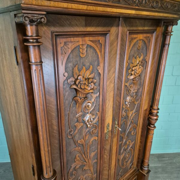 Kleiderschrank Schrank Gründerzeit 1880 Nussbaum – Bild 9