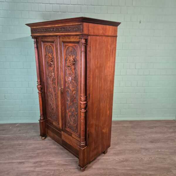 Kleiderschrank Schrank Gründerzeit 1880 Nussbaum – Bild 3