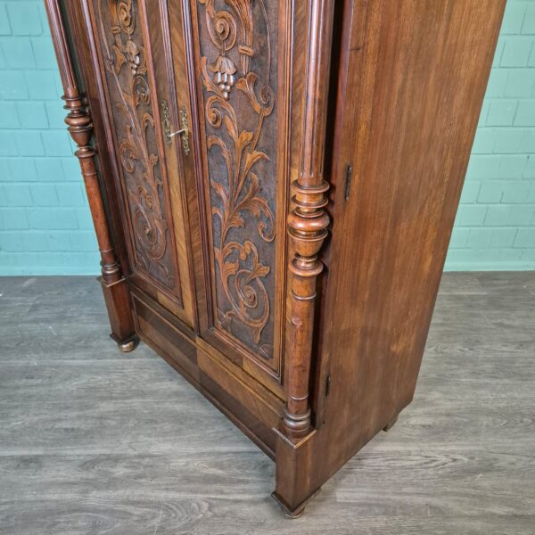 Kleiderschrank Schrank Gründerzeit 1880 Nussbaum – Bild 7