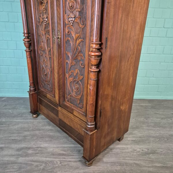 Kleiderschrank Schrank Gründerzeit 1880 Nussbaum – Bild 6