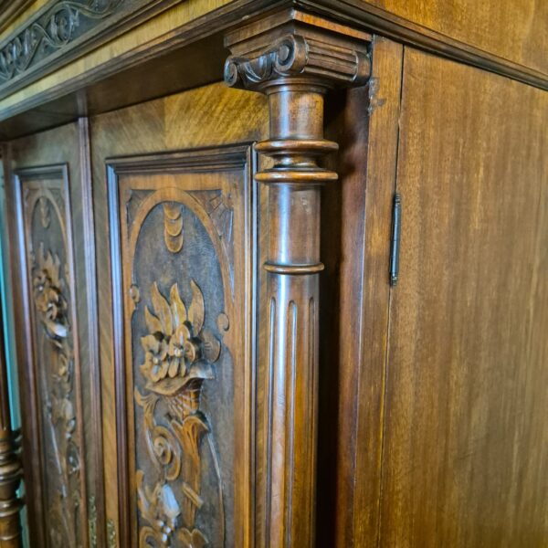 Kleiderschrank Schrank Gründerzeit 1880 Nussbaum – Bild 5