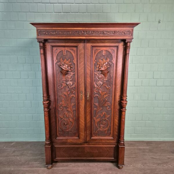 Kleiderschrank Schrank Gründerzeit 1880 Nussbaum – Bild 2