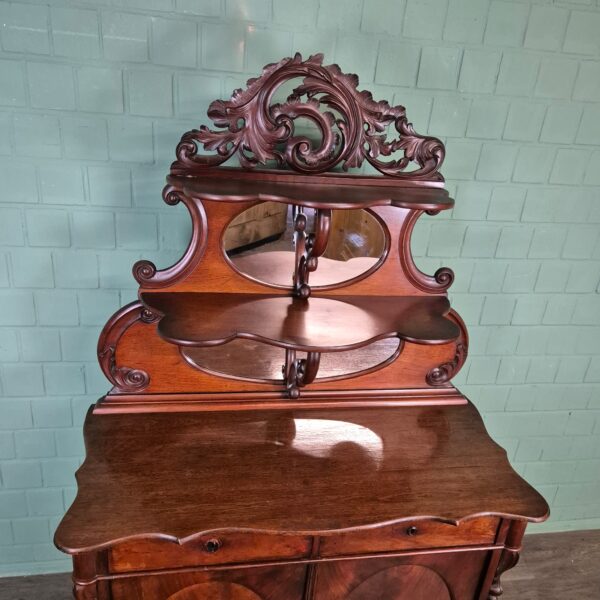 Aufsatzschrank Schrank Louis Philippe 1860 Mahagoni – Bild 4