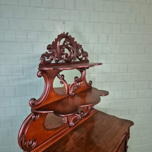 Aufsatzschrank Schrank Louis Philippe 1860 Mahagoni – Bild 3