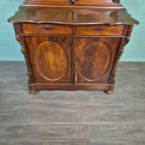 Aufsatzschrank Schrank Louis Philippe 1860 Mahagoni – Bild 6