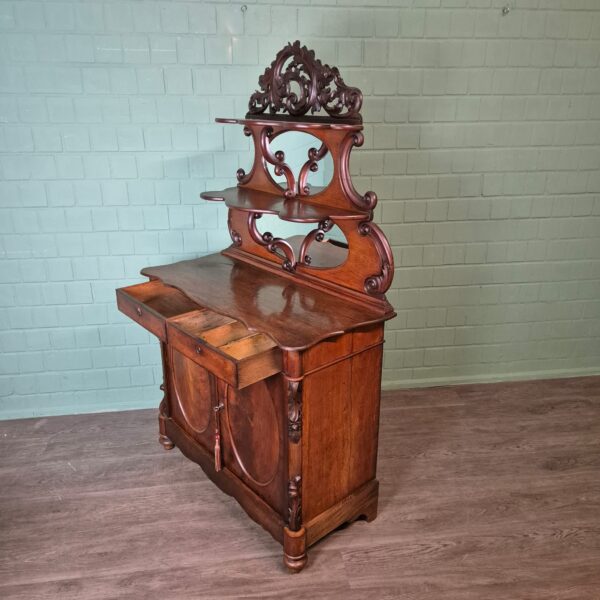 Aufsatzschrank Schrank Louis Philippe 1860 Mahagoni – Bild 8