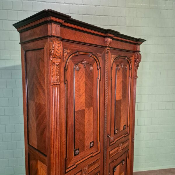 Kleiderschrank Schrank Gründerzeit 1880 Nussbaum – Bild 4