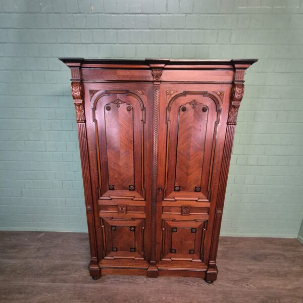 Kleiderschrank Schrank Gründerzeit 1880 Nussbaum – Bild 2