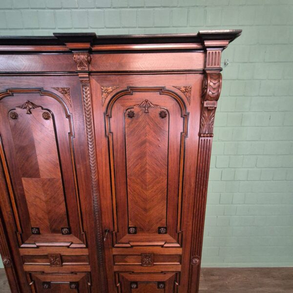 Kleiderschrank Schrank Gründerzeit 1880 Nussbaum – Bild 7