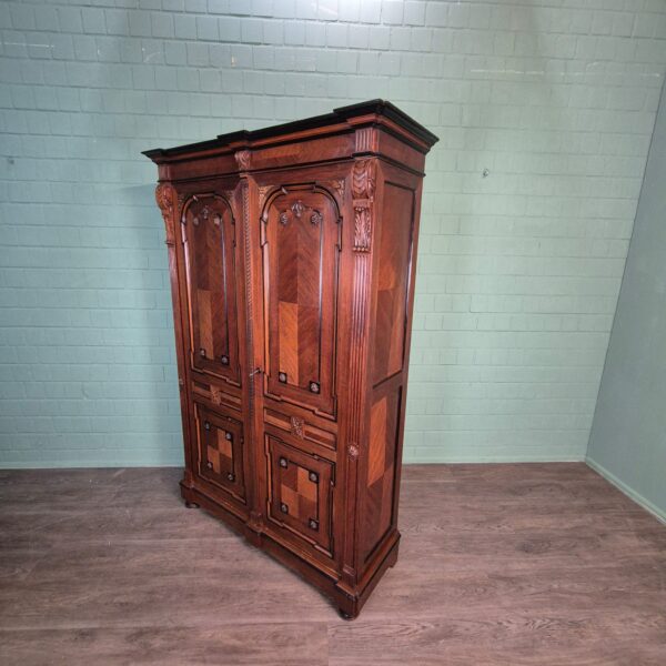Kleiderschrank Schrank Gründerzeit 1880 Nussbaum – Bild 3