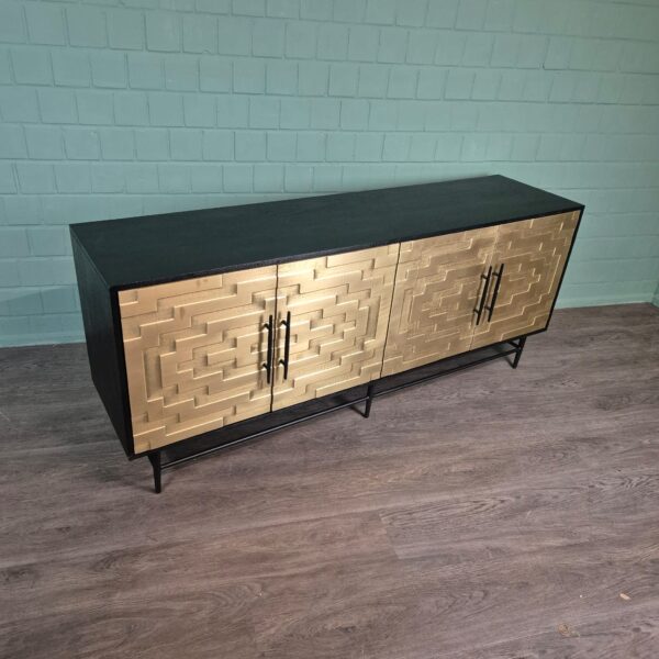 Anrichte Sideboard My Sons Gold-Schwarz Massivholz 1,80 m