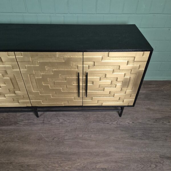 Anrichte Sideboard My Sons Gold-Schwarz Massivholz 1,80 m – Bild 4