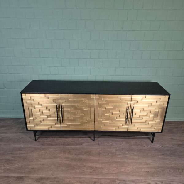 Anrichte Sideboard My Sons Gold-Schwarz Massivholz 1,80 m – Bild 2