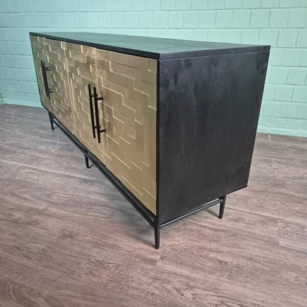 Anrichte Sideboard My Sons Gold-Schwarz Massivholz 1,80 m – Bild 7