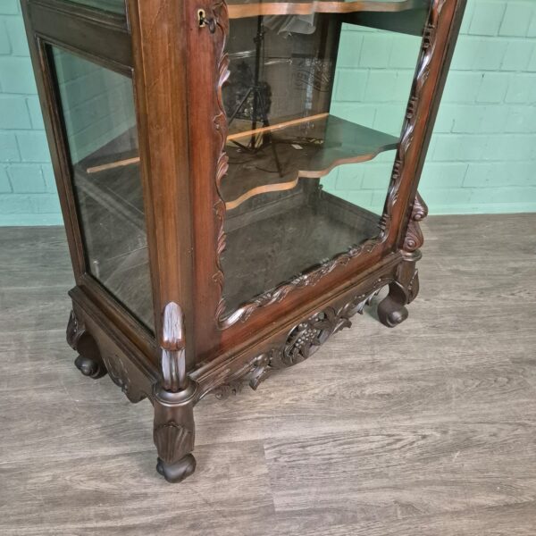 Geschirrschrank Vitrine Biedermeier 1860 Nussbaum – Bild 8