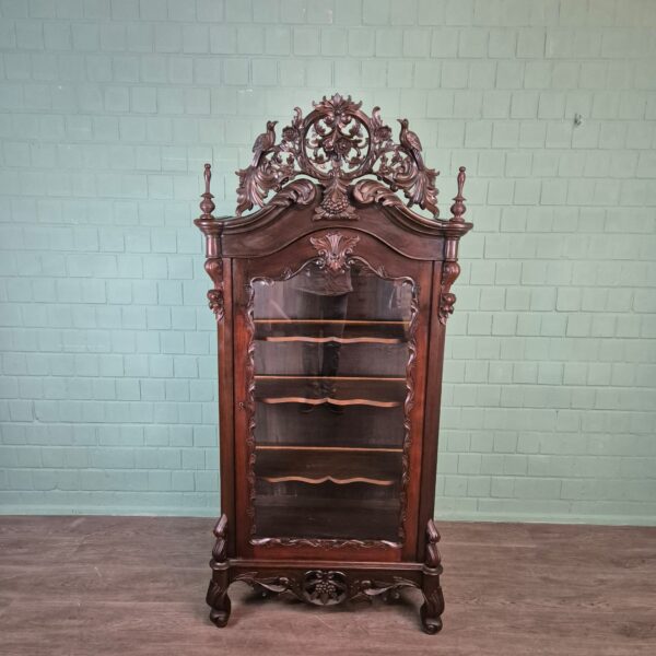 Geschirrschrank Vitrine Biedermeier 1860 Nussbaum – Bild 2