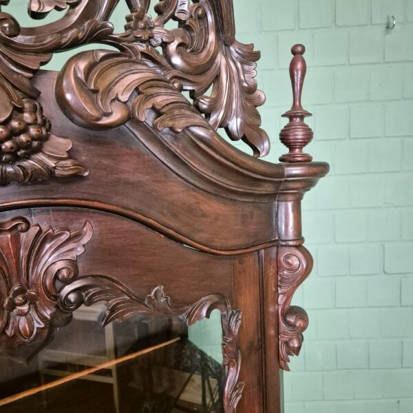 Geschirrschrank Vitrine Biedermeier 1860 Nussbaum – Bild 13