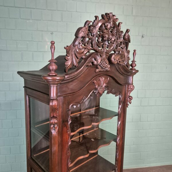 Geschirrschrank Vitrine Biedermeier 1860 Nussbaum – Bild 5
