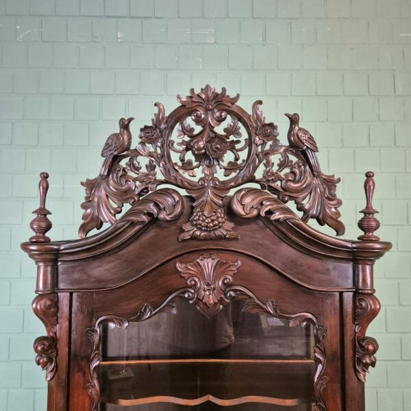 Geschirrschrank Vitrine Biedermeier 1860 Nussbaum – Bild 4