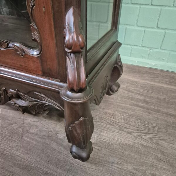 Geschirrschrank Vitrine Biedermeier 1860 Nussbaum – Bild 10