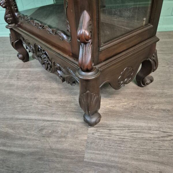 Geschirrschrank Vitrine Biedermeier 1860 Nussbaum – Bild 11