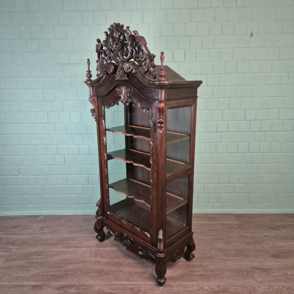 Geschirrschrank Vitrine Biedermeier 1860 Nussbaum – Bild 3