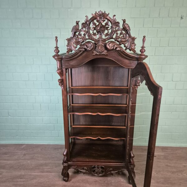 Geschirrschrank Vitrine Biedermeier 1860 Nussbaum – Bild 14