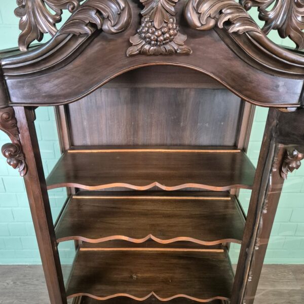 Geschirrschrank Vitrine Biedermeier 1860 Nussbaum – Bild 15