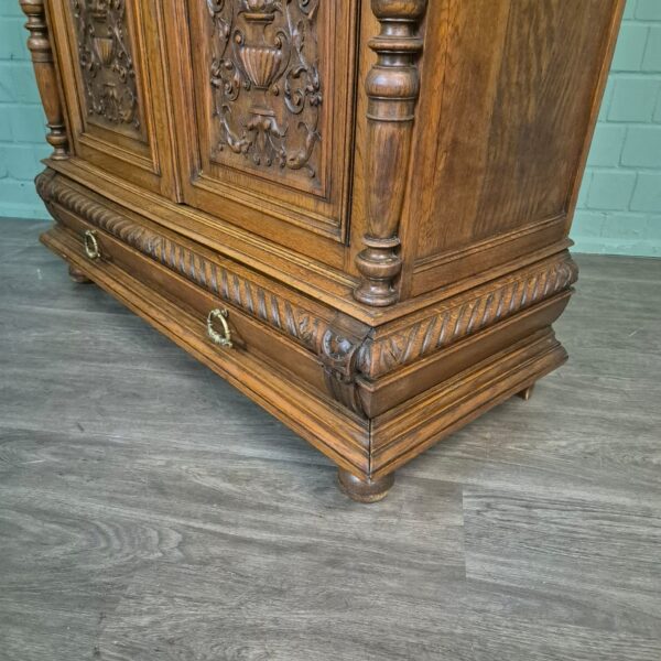 Vitrine Bücherschrank Gründerzeit 1880 Eiche – Bild 9