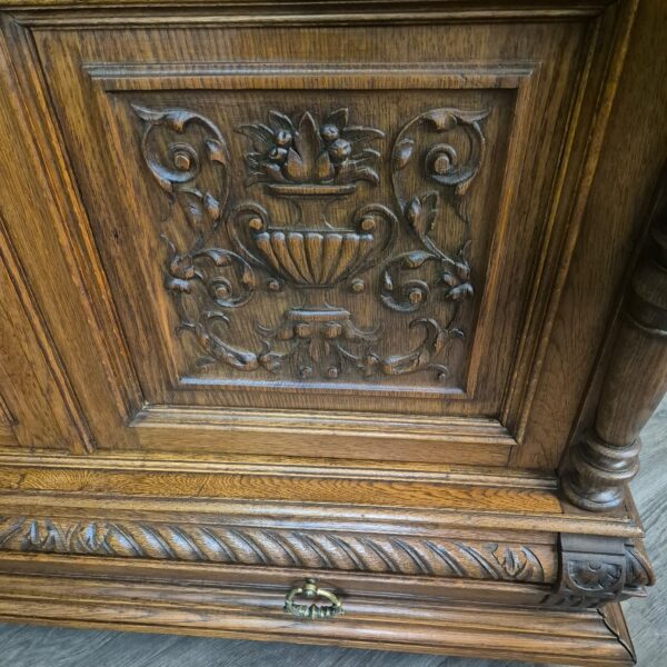 Vitrine Bücherschrank Gründerzeit 1880 Eiche – Bild 7