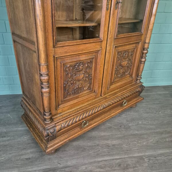 Vitrine Bücherschrank Gründerzeit 1880 Eiche – Bild 5