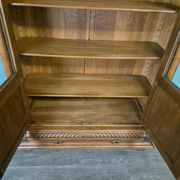 Vitrine Bücherschrank Gründerzeit 1880 Eiche – Bild 15
