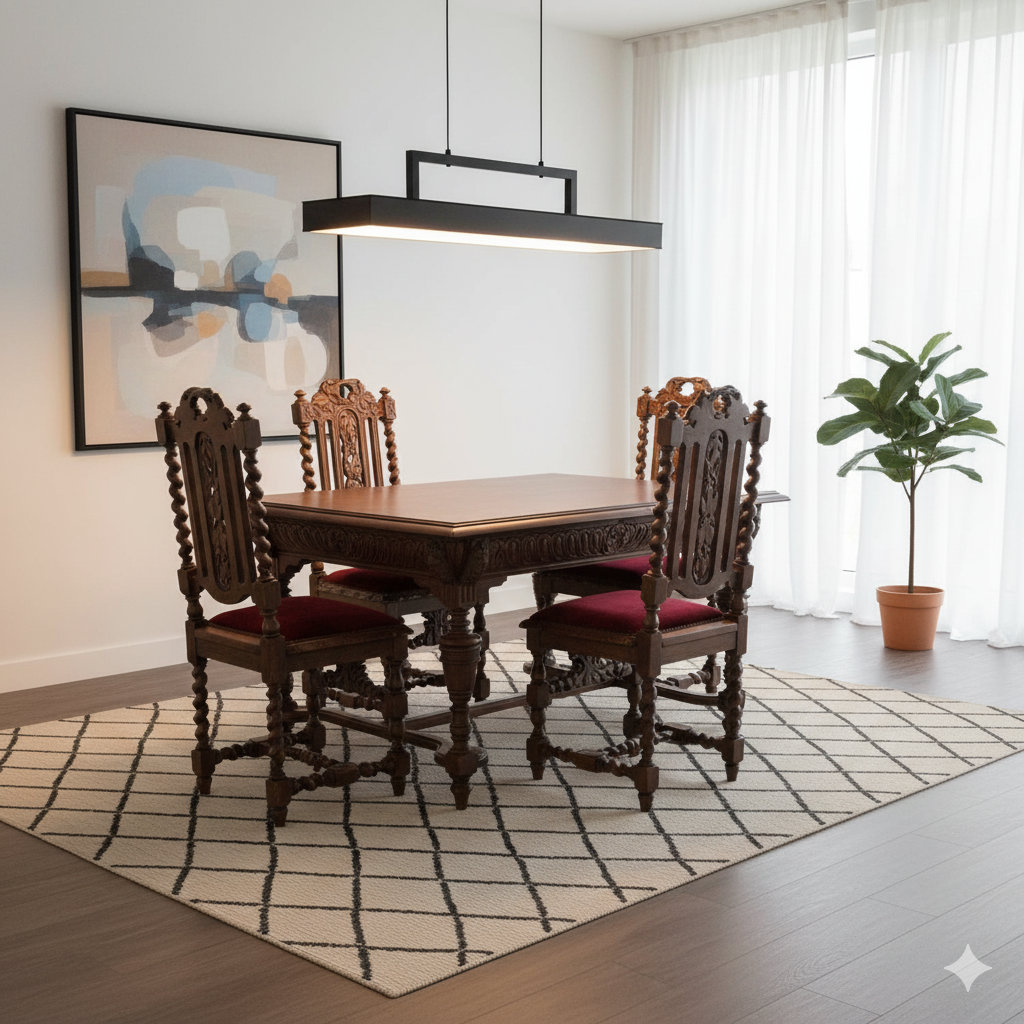 Stühle Set Stuhl Gründerzeit 1880 Eiche – Bild 2