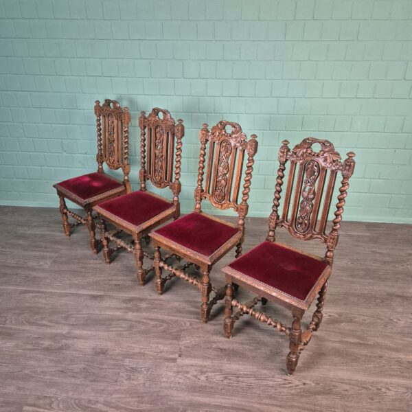 Stühle & Tisch Set Gründerzeit 1880 Eiche – Bild 5