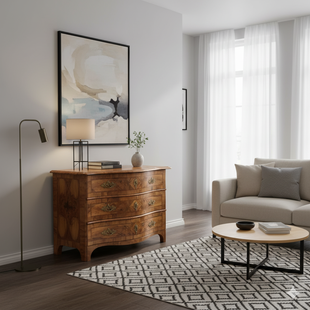 Barockkommode Kommode Barock 1780 Nussbaum – Bild 2