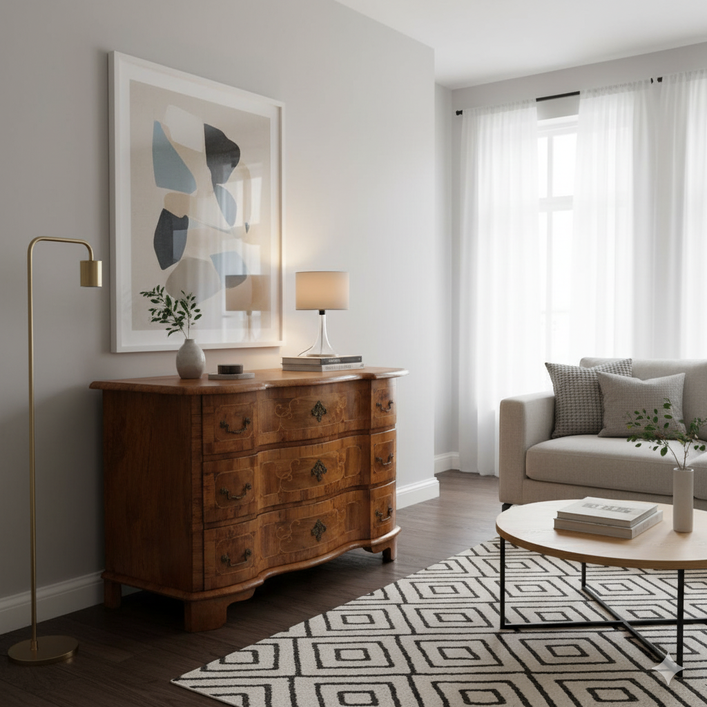 Barockkommode Kommode Barock 1770 Nussbaum – Bild 2