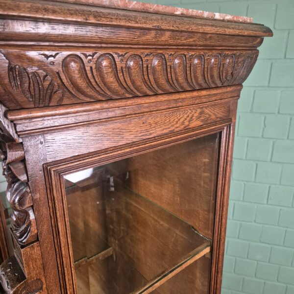 Vitrine Geschirrschrank Gründerzeit 1880 Eiche – Bild 13