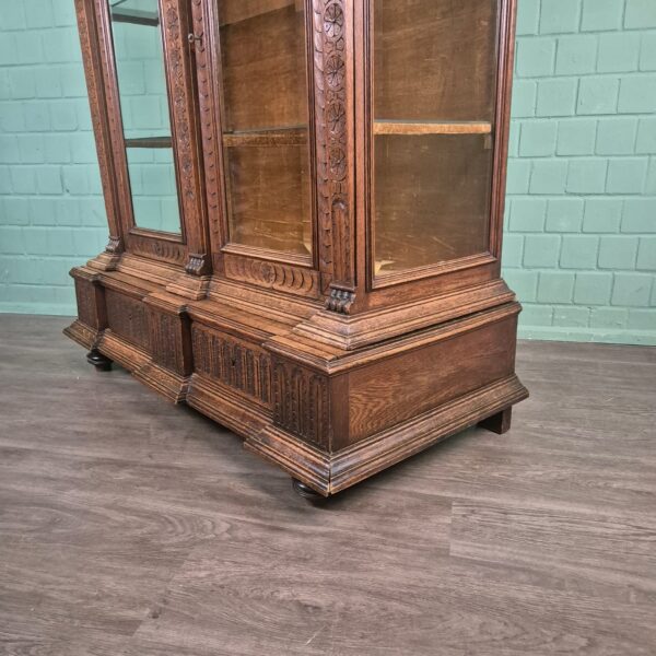 Vitrine Geschirrschrank Gründerzeit 1880 Eiche – Bild 6