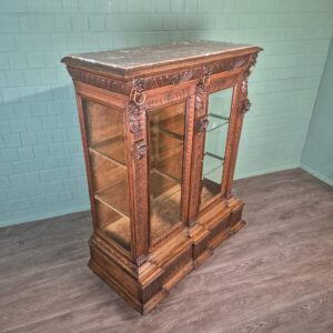 Vitrine Geschirrschrank Gründerzeit 1880 Eiche