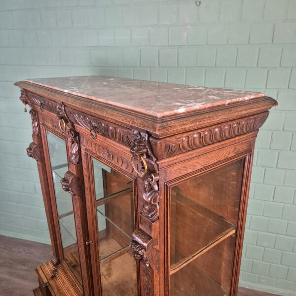 Vitrine Geschirrschrank Gründerzeit 1880 Eiche – Bild 5