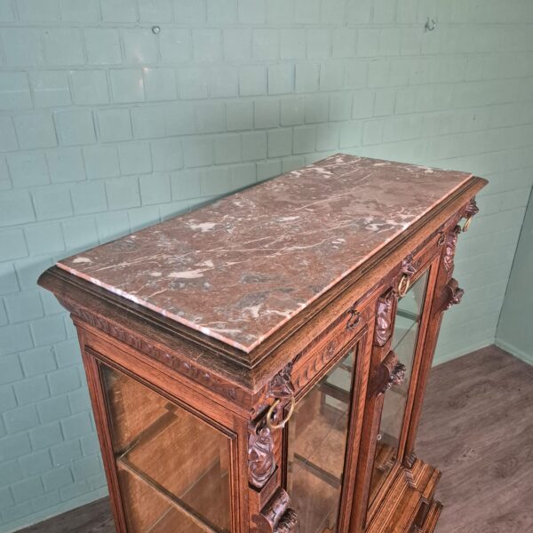 Vitrine Geschirrschrank Gründerzeit 1880 Eiche – Bild 8