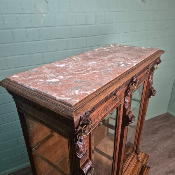 Vitrine Geschirrschrank Gründerzeit 1880 Eiche – Bild 9