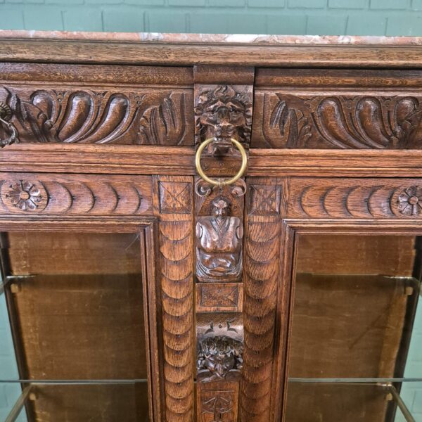 Vitrine Geschirrschrank Gründerzeit 1880 Eiche – Bild 11